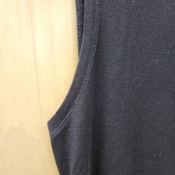 NWT Eileen Fisher Black Stretch Jersey Knit Mock Neck Dress - Size XXS - Picture 6 of 12